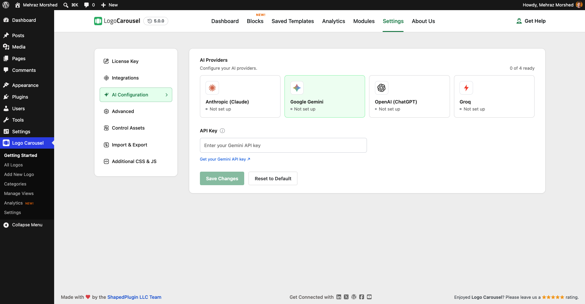 Logo Carousel AI Config