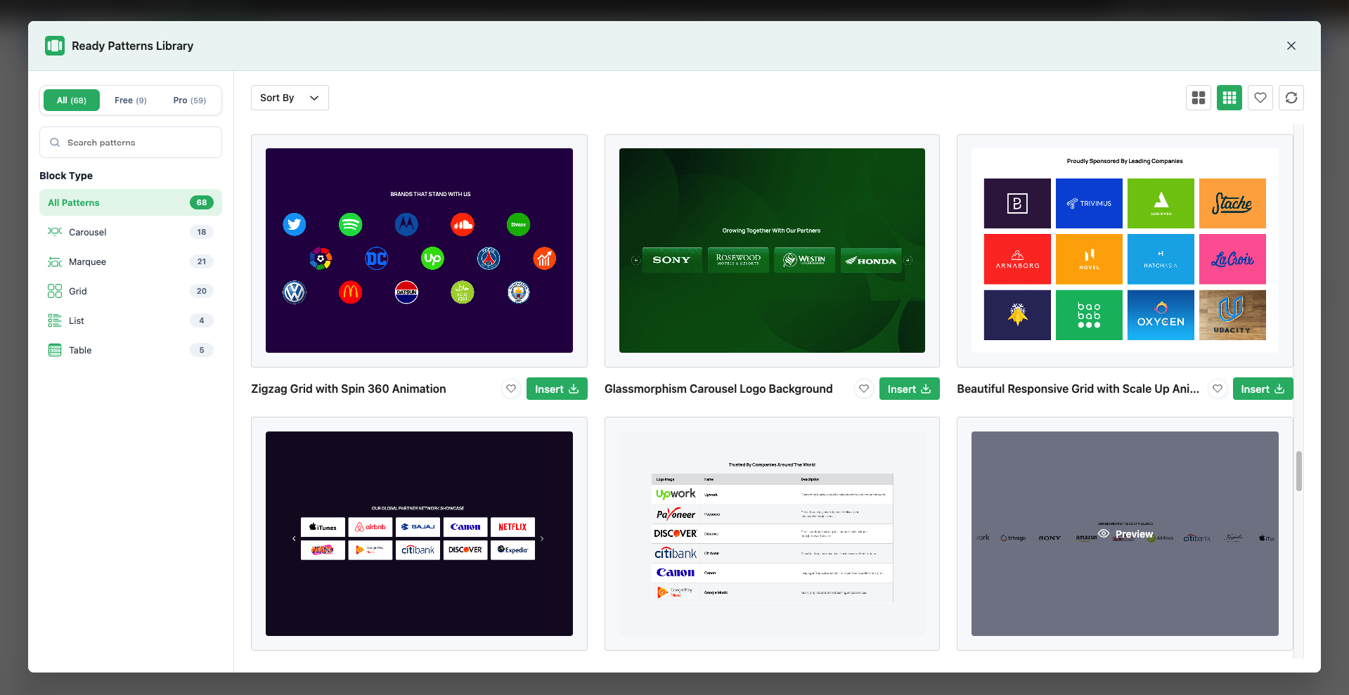 Logo Carousel Pro Patterns Library