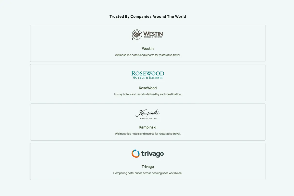 Logo Carousel – Center Logo List with Slide Up Hover Effect