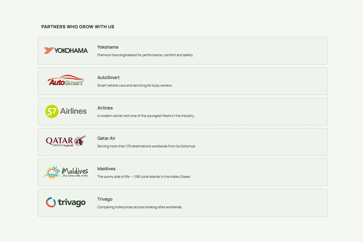 Logo Carousel – Left Logo List Partner Directory