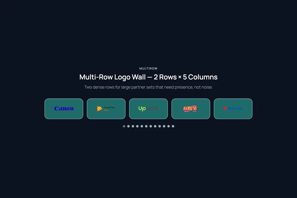 Logo Carousel – Multi-Row Logo Wall — 2 Rows × 5 Columns