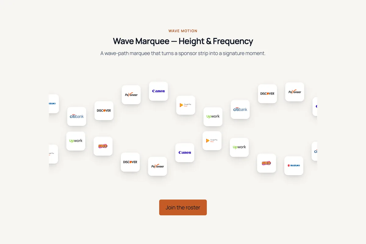 Logo Carousel – Wave Marquee — Height & Frequency